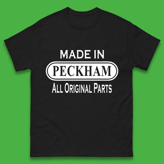 Made In Peckham All Original Parts Vintage Retro Birthday District In Southeast London, England Mens Tee Top