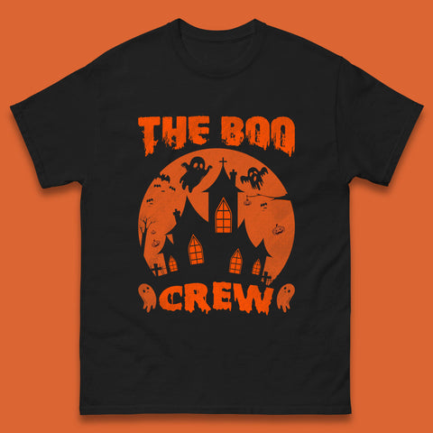 The Boo Crew Halloween Boo Squad Matching Costume Haunted House Horror Boo Ghost Mens Tee Top