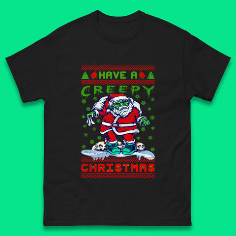 Have A Creepy Christmas Zombie Santa Claus Horror Scary Merry Xmas Mens Tee Top