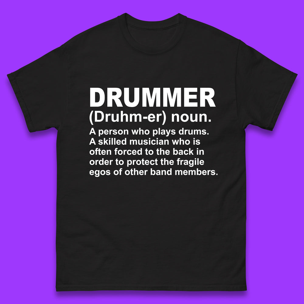 Drummer Definition A Person Who Plays Drums Funny Band Drummer Gift Mens Tee Top