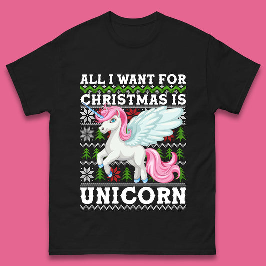 Want Unicorn For Christmas Mens T-Shirt