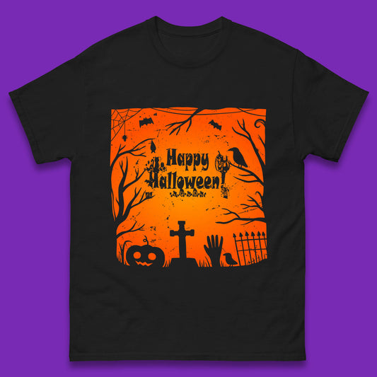 Happy Halloween Witch Hand Cross Sign Scary Pumpin Spooky Terrific Halloween Night Mens Tee Top