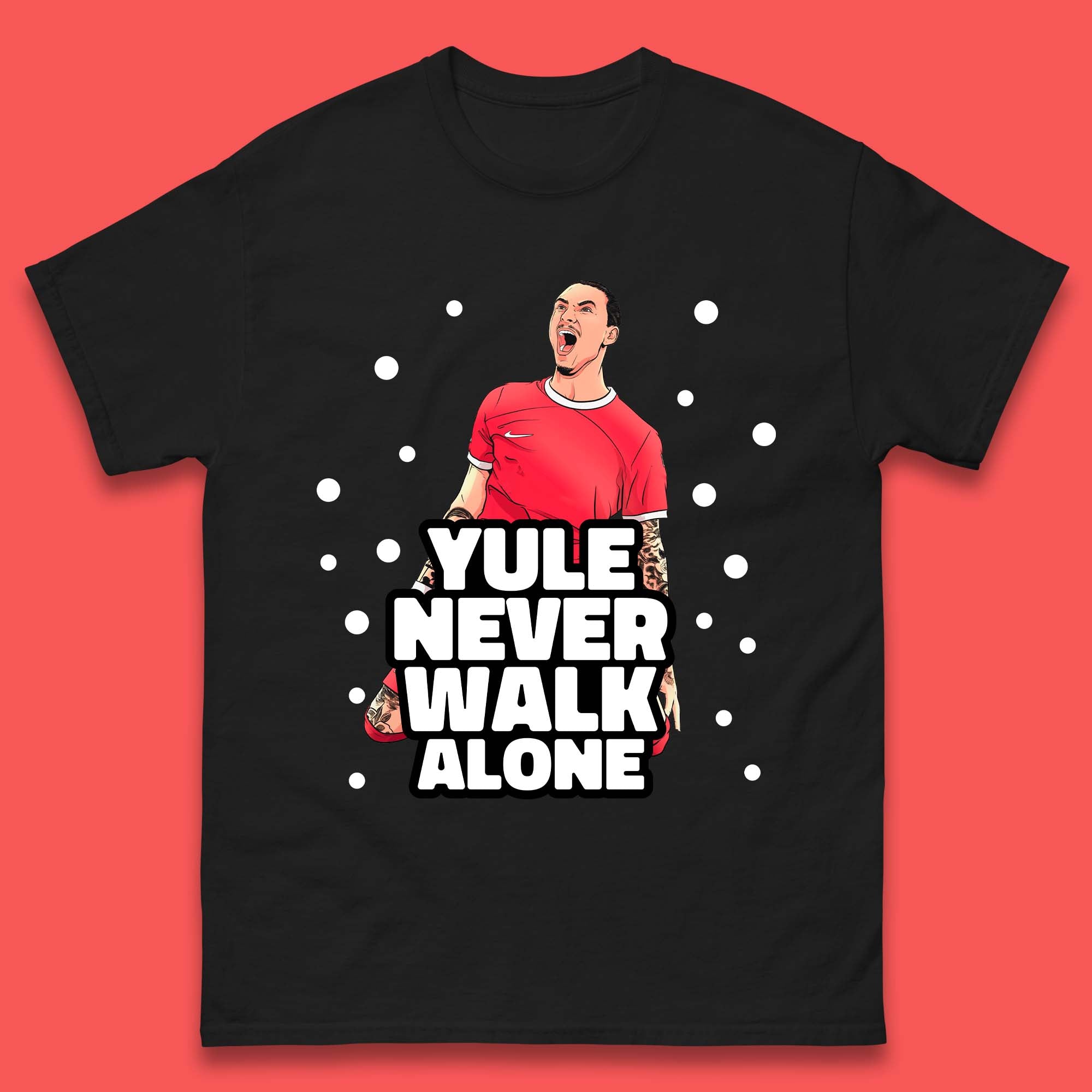 Yule Never Walk Alone Footballer Christmas Mens T-Shirt