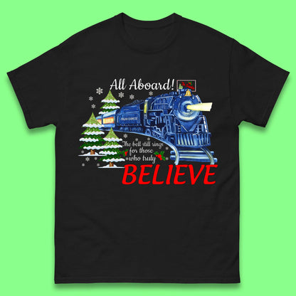 All Abroad Believe Christmas Train Mens T-Shirt
