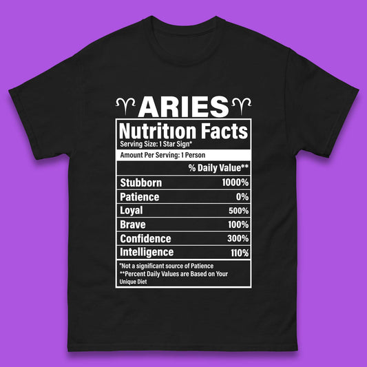 Aries Nutrition Fact Mens T-Shirt