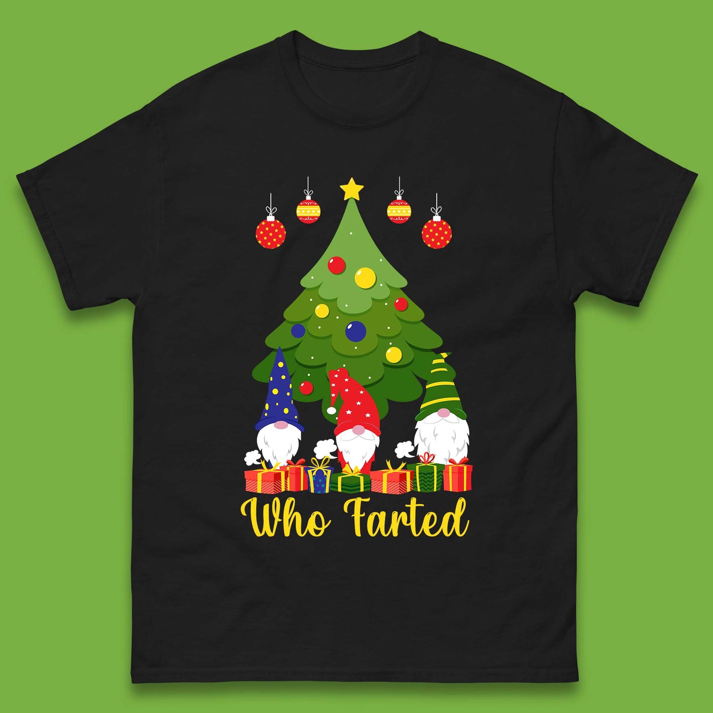 who farted christmas gnomes funny t shirt