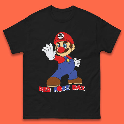 Red Nose Day Super Mario Mens T-Shirt