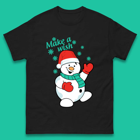Make A Wish Snowman Christmas Mens T-Shirt