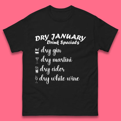 Dry January Drink Menu Mens T-Shirt