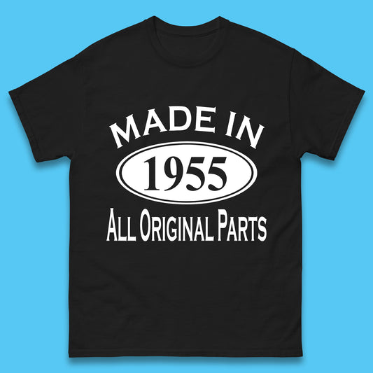Made In 1955 All Original Parts Vintage Retro 68th Birthday Funny 68 Years Old Birthday Gift Mens Tee Top
