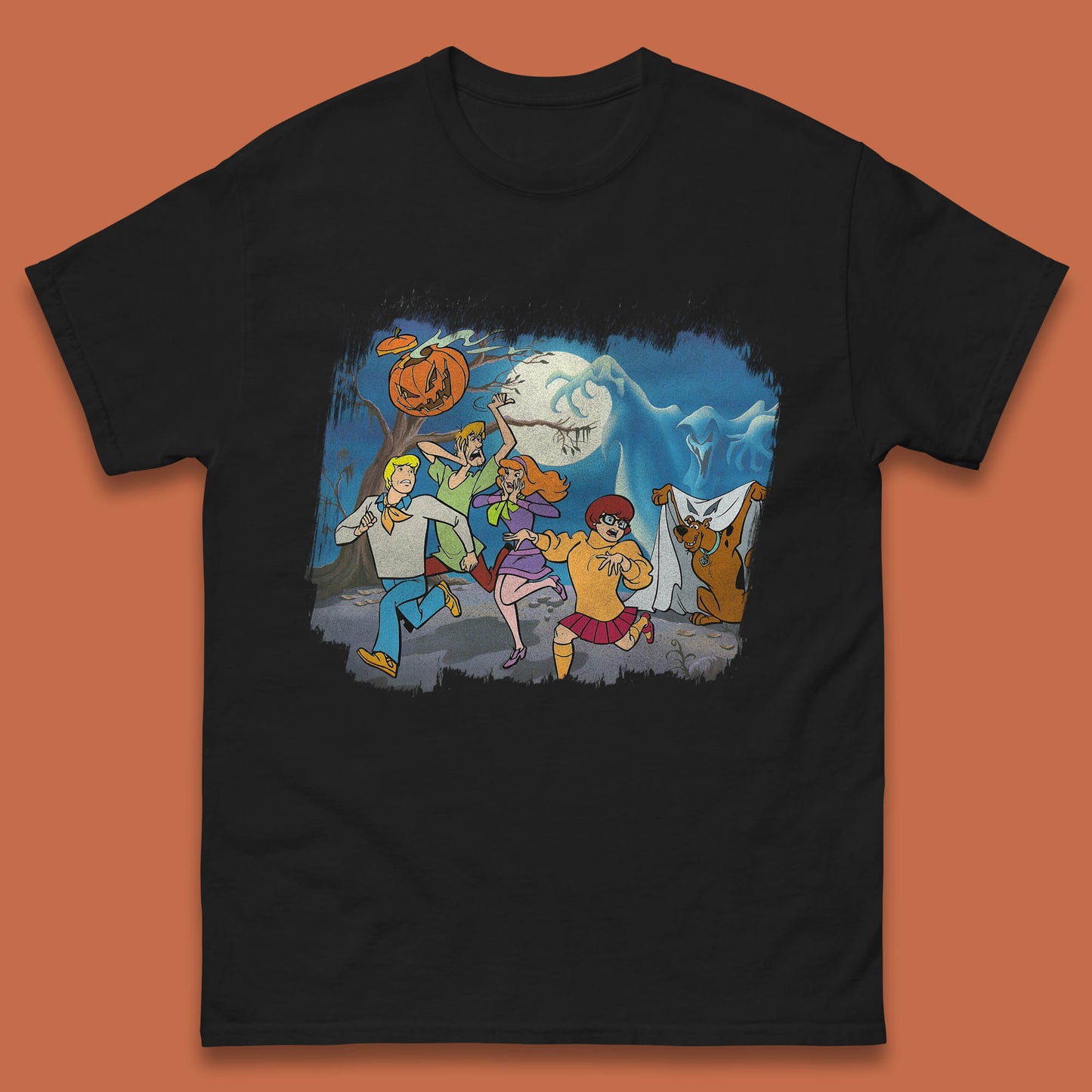 Scooby Doo & Gang Halloween Horror Scary Ghost Haunted Scary Night Mens Tee Top