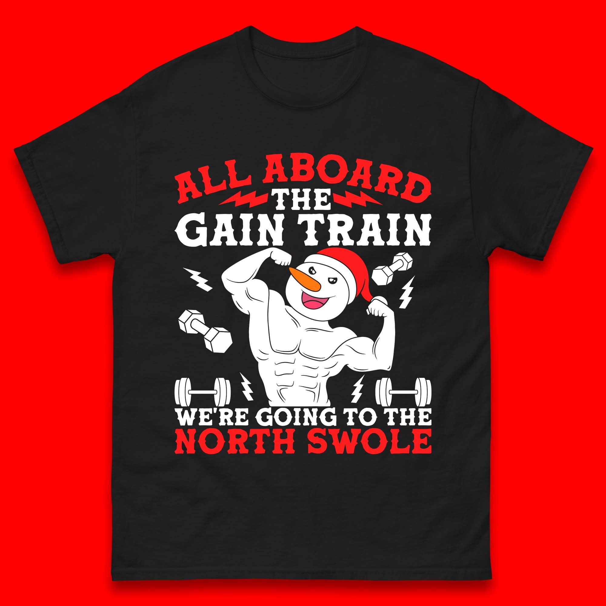 North Swole Snowman Christmas Gym Mens T-Shirt