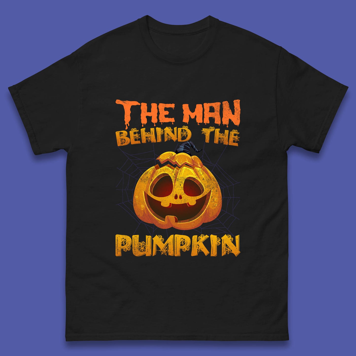 The Man Behind The Pumpkin Halloween Pregnancy Baby Announcement New Dad Gift Mens Tee Top