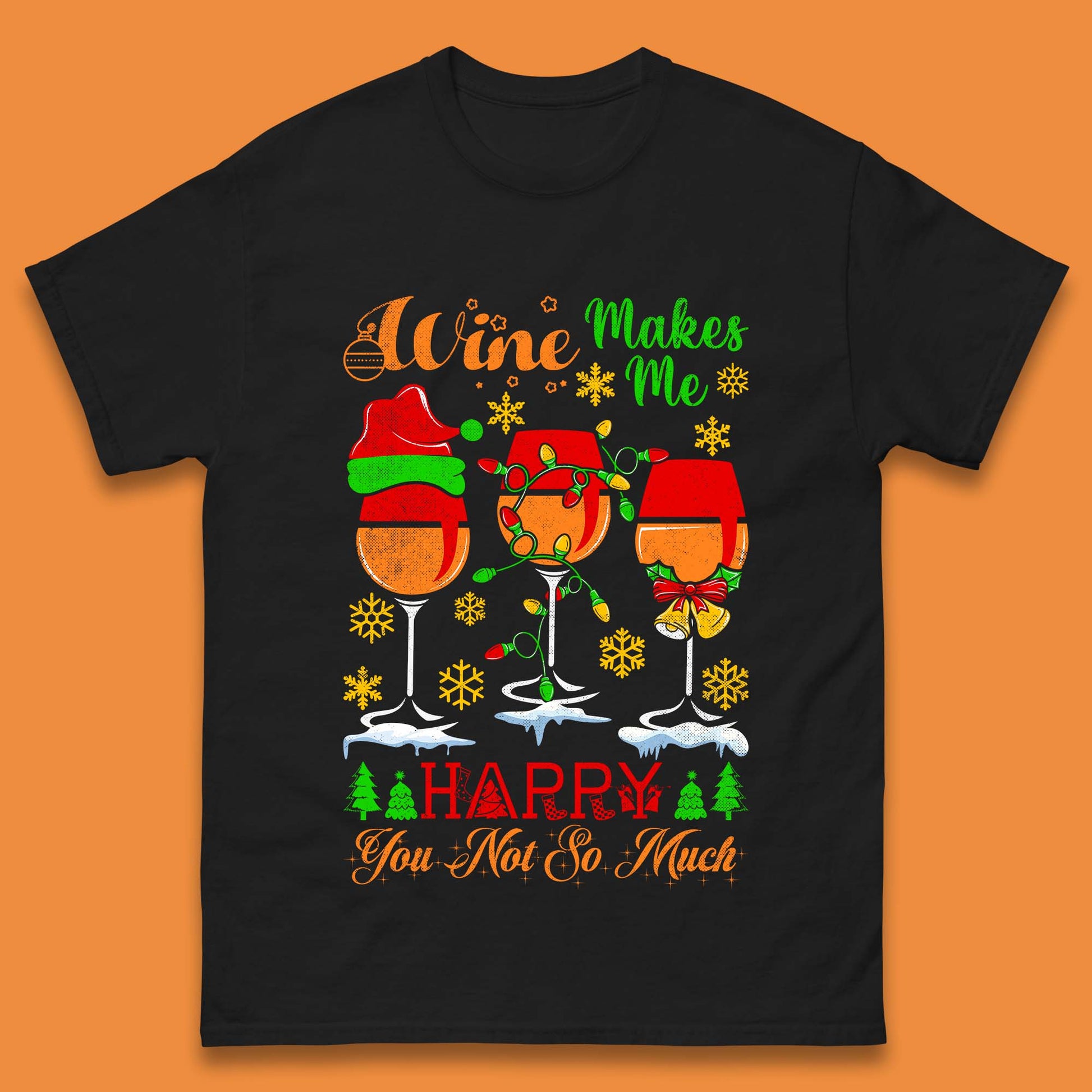 wine glasses christmas t shirt