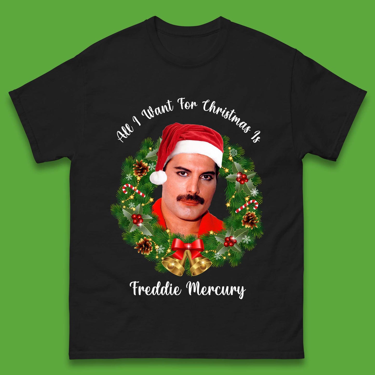 Freddie Mercury Christmas Mens T-Shirt