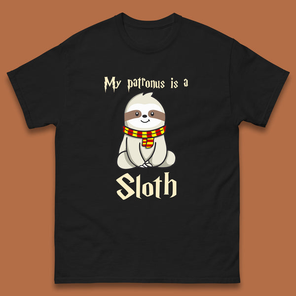My Patronus Is A Sloth Harry Potter Sloth Funny Magical Wizard And Sloth Lover Lazy Days Humorous Mens Tee Top