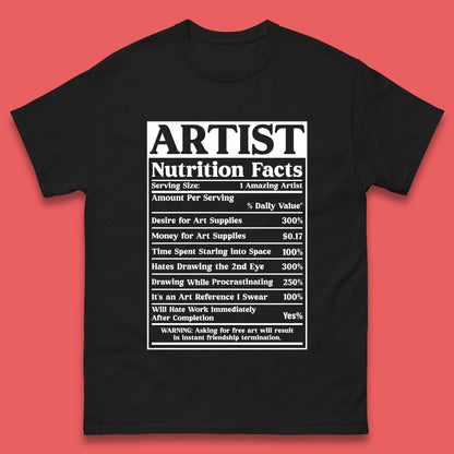 Artist Nutrition Facts Mens T-Shirt