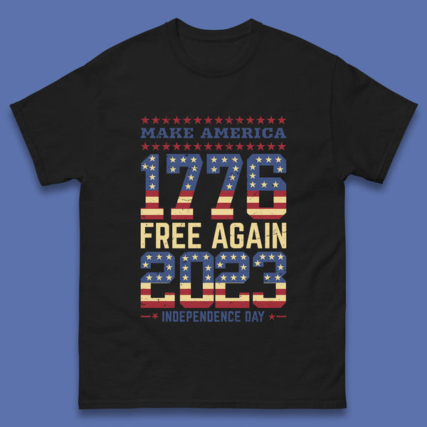Make America Free Again 1776-2023 Independence Day Funny Free Speech Mens Tee Top