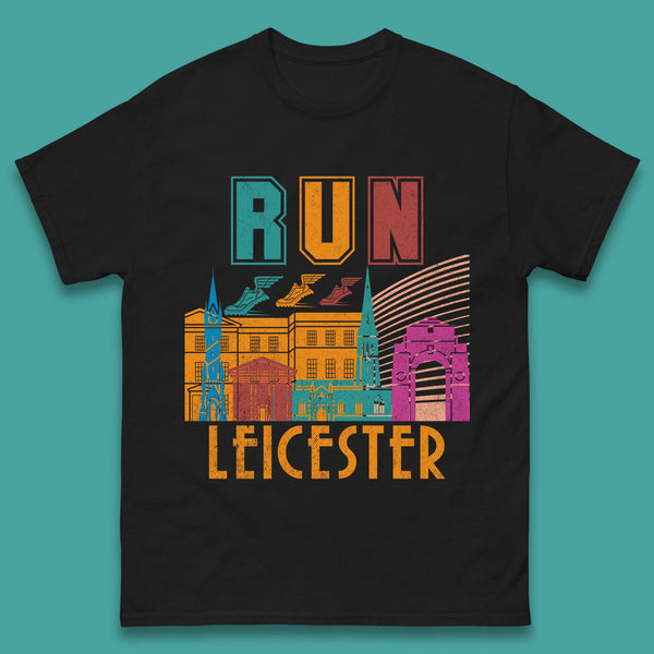 Run Leicester Festival Leicester Skyline Souvenir Race Leicester Running Mens Tee Top