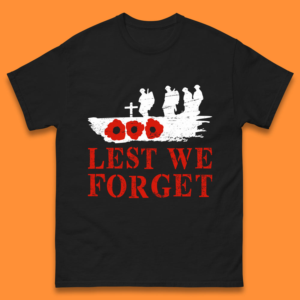 Lest We Forget Poppy Flower British Armed Force Remembrance Day Always Remember Our Heroes Mens Tee Top