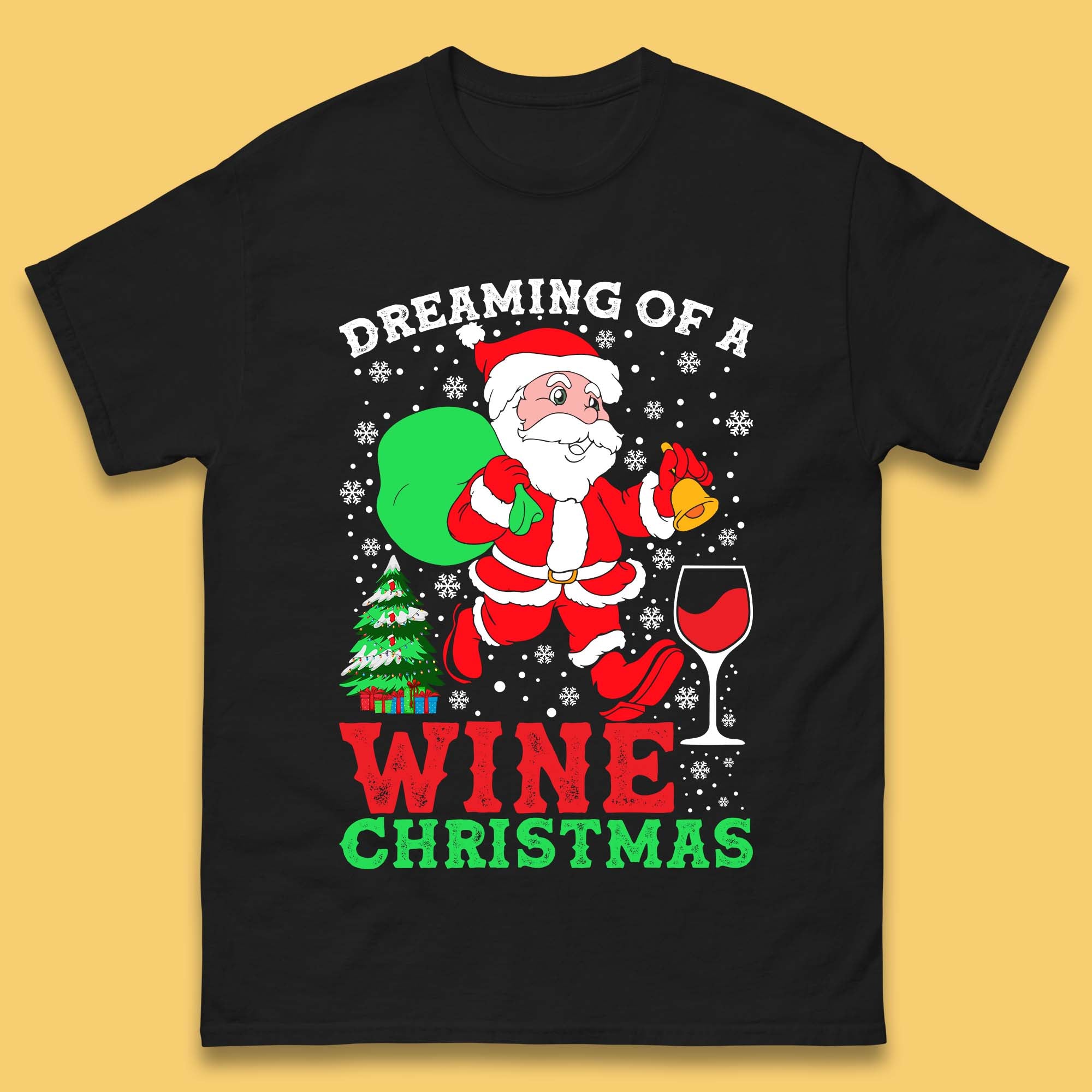 Dreaming Of A Wine Christmas Mens T-Shirt