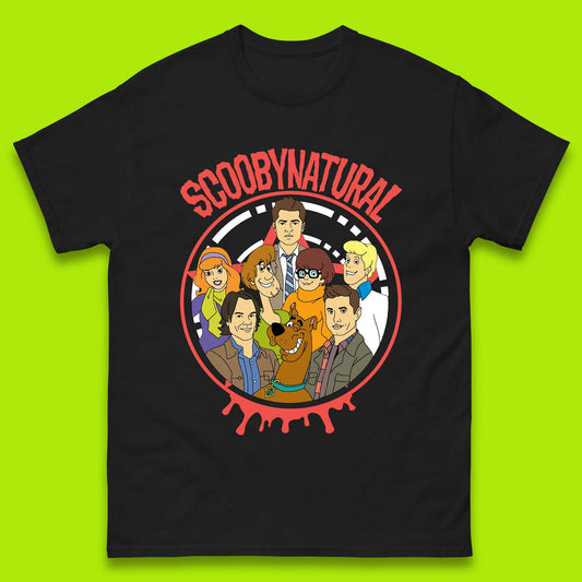 Scooby-Doo Scoobynatural Mash Up Group Shot Poster Happy Halloween Mens Tee Top