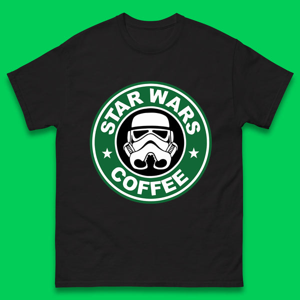 Star Wars Coffee Stormtrooper Sci-fi Action Adventure Movie Character Starbucks Coffee Spoof Star Wars 46th Anniversary Mens Tee Top