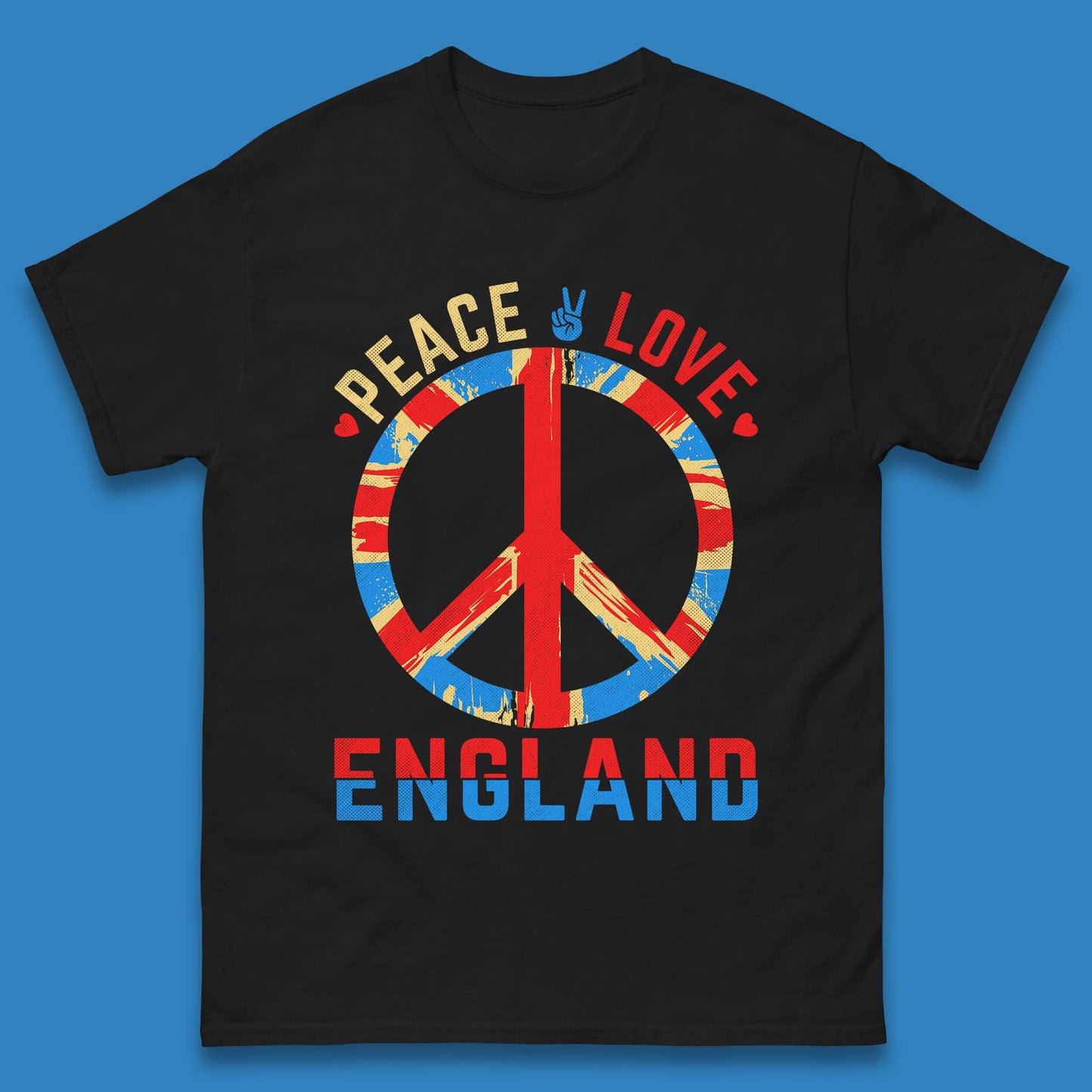 Peace Love England Peace Sign United Kingdom British England Vacation Trip Mens Tee Top