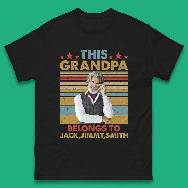 Personalised This Grandpa Belongs To Mens T-Shirt