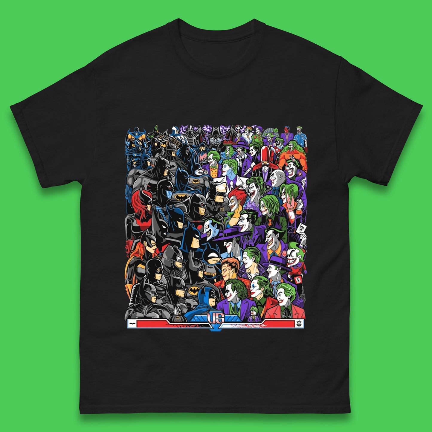 Bats VS Clowns DC Comics Batmans VS Joker Clowns Fighting Spoof Supervillain Comic Book Character Mens Tee Top