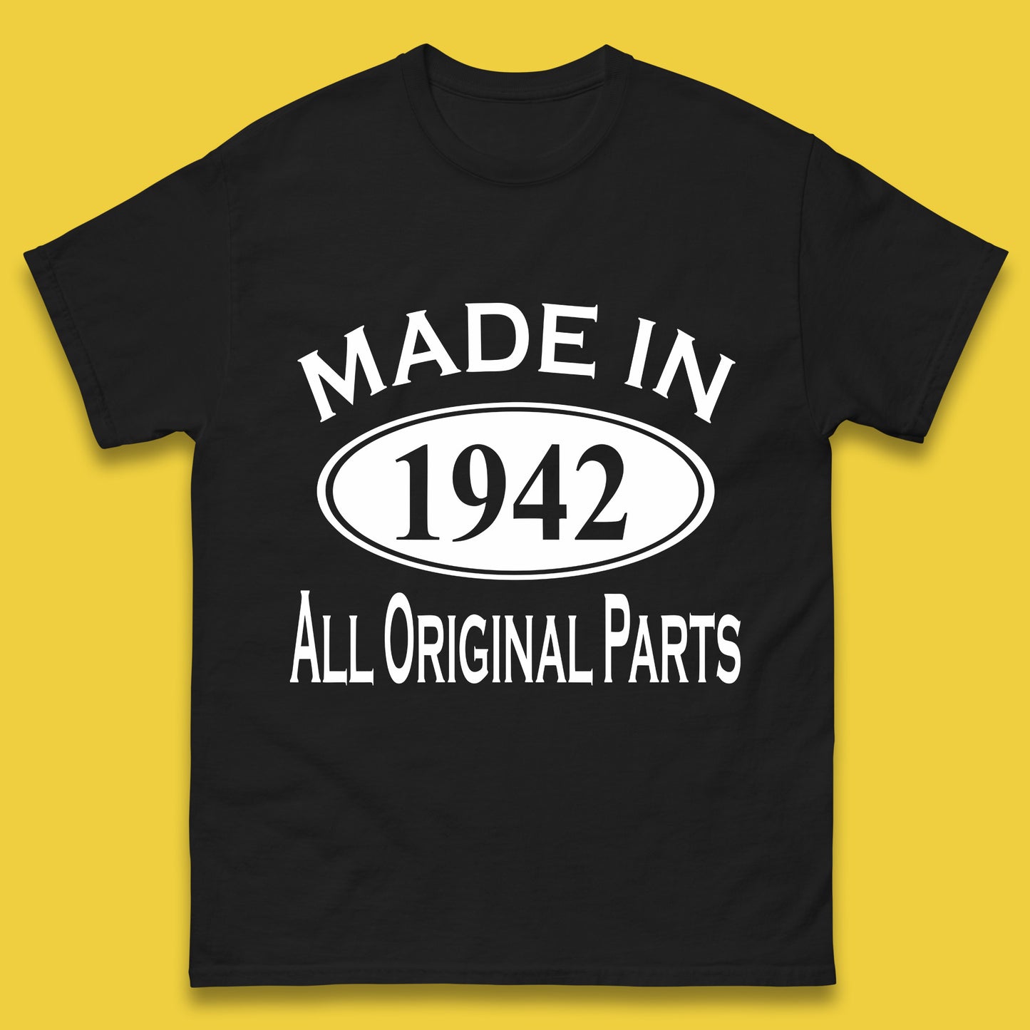Made In 1942 All Original Parts Vintage Retro 81st Birthday Funny 81 Years Old Birthday Gift Mens Tee Top