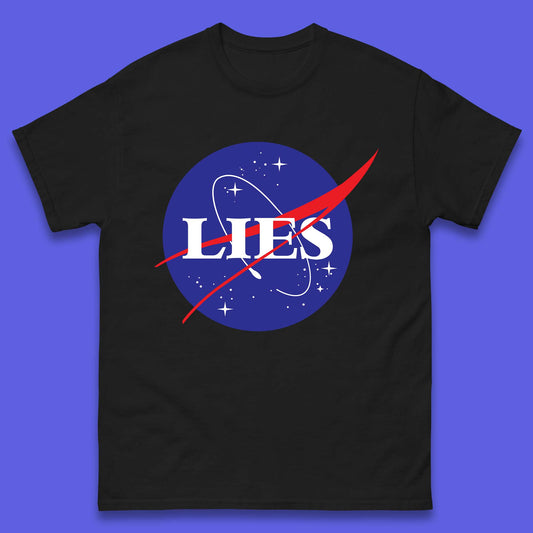 NASA Lies Logo Parody Mens T-Shirt