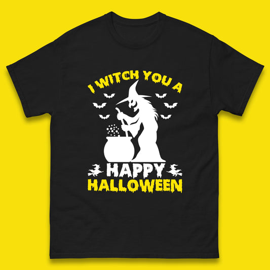I Witch You A Happy Halloween Cauldron Potion Witch Horror Scary Spooky Season Mens Tee Top