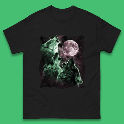 Three Wolf Howling At Moon Wild Free Wolves Three Wolf Dog Animal The Mountain Mens Tee Top
