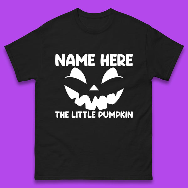 Personalised Your Name Here The Little Pumpkin Jack O Lantern Scary Spooky Face Mens Tee Top