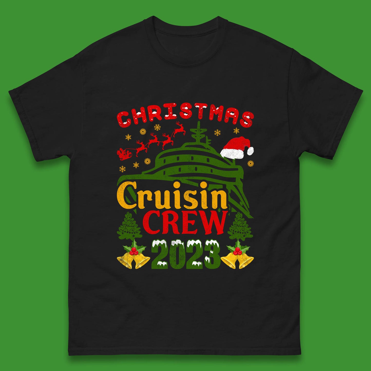 Christmas Cruisin Crew 2023 Xmas Cruise Vacation Cruising Squad Mens Tee Top