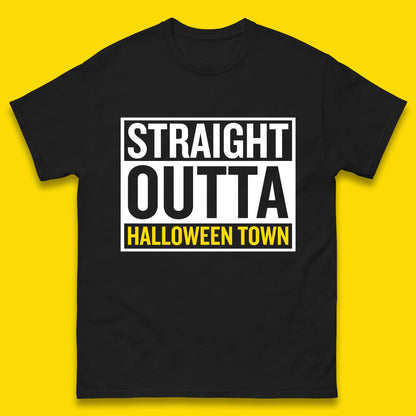 Straight Outta Halloween Town Horror Scary Spooky Season Mens Tee Top