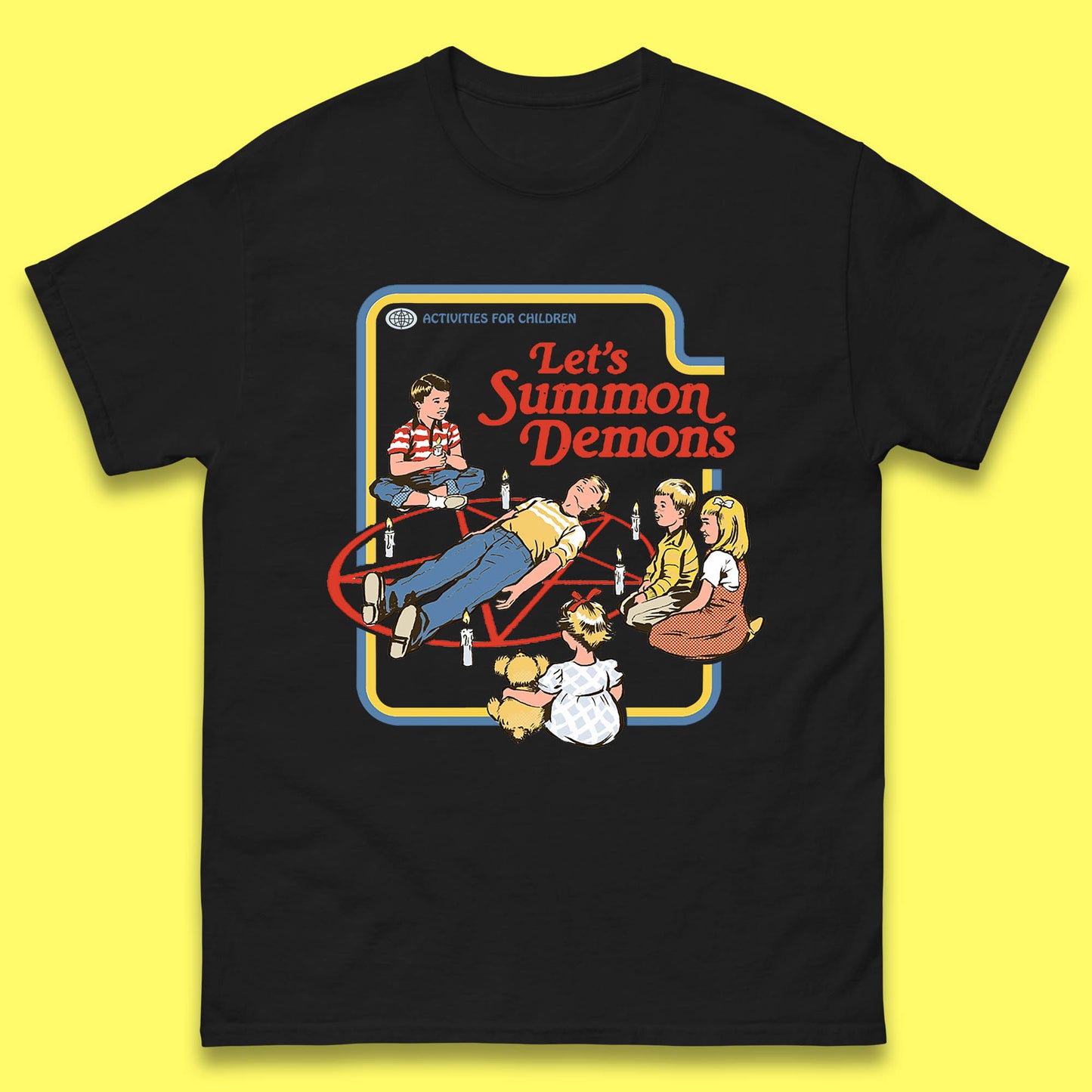 Let's Summon Demons Creepy Incantation Halloween Comic Funny Dark Humor Mens Tee Top