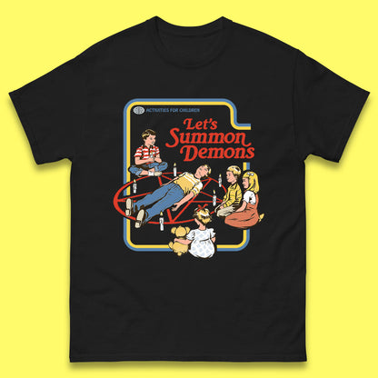 Let's Summon Demons Creepy Incantation Halloween Comic Funny Dark Humor Mens Tee Top