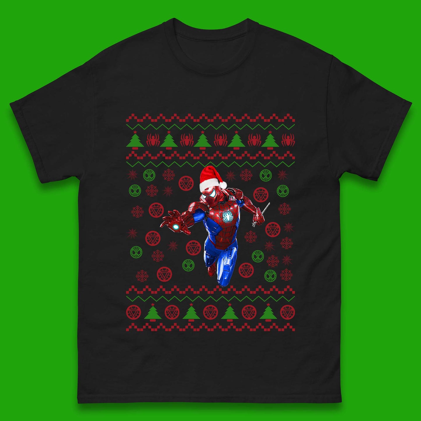 Iron Spider Man Suit Christmas Mens T-Shirt
