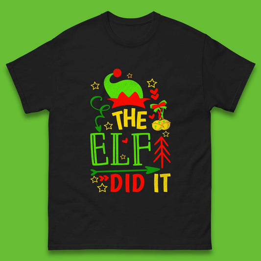 christmas the elf did it funny t shirt