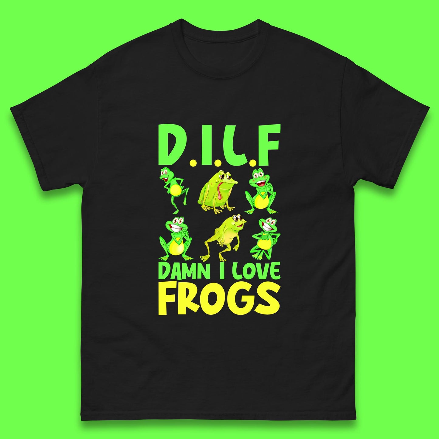 Dilf Damn I Love Frogs Funny Saying Animals Vintage Frog Lover Mens Tee Top