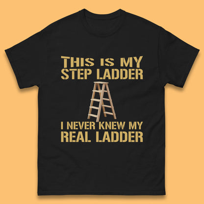 This Is My Step Ladder I Never Knew My Real Ladder Funny Joke Humour Mens Tee Top