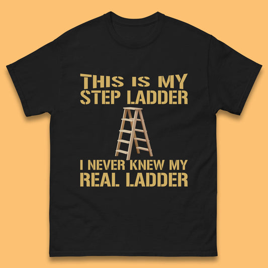 This Is My Step Ladder I Never Knew My Real Ladder Funny Joke Humour Mens Tee Top