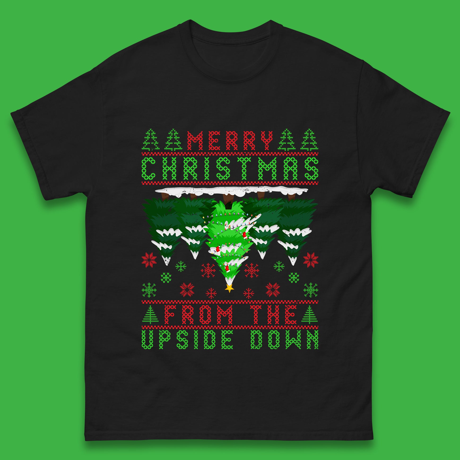 merry christmas from the upside down tree t shirt