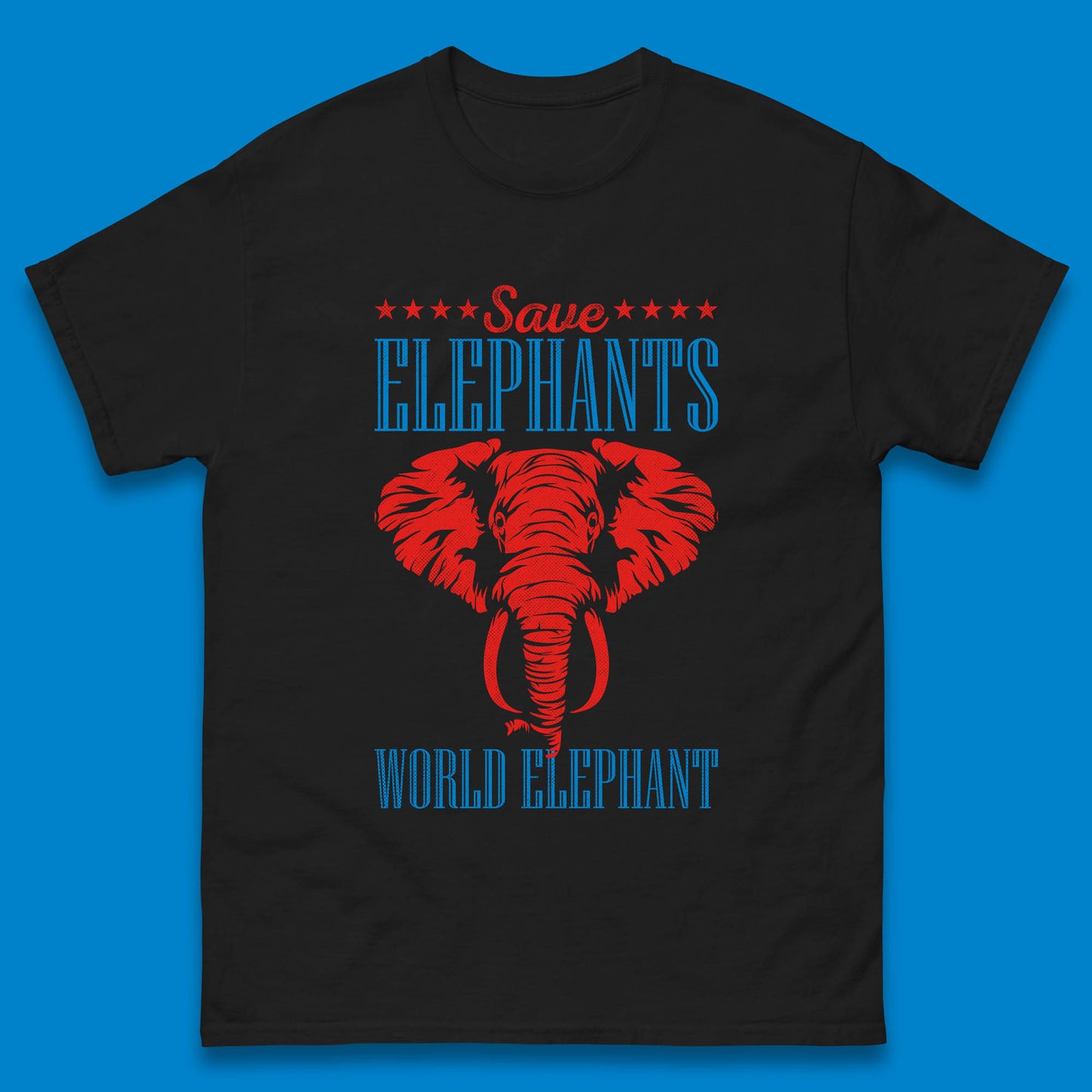 Save The Elephants World Elephant Day Zoo Animal Wildlife Mens Tee Top