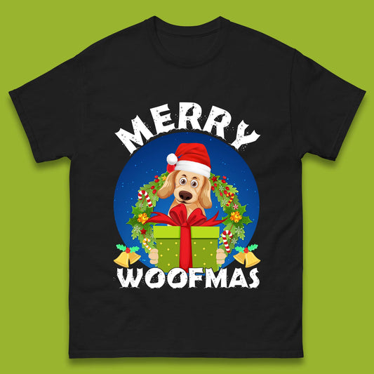 merry woofmas christmas golden retriever dog t shirt