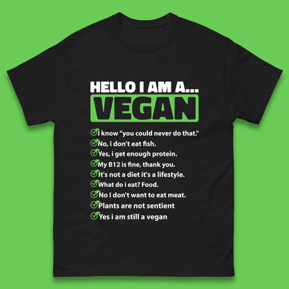 Hello I'm A Vegan Mens T-Shirt