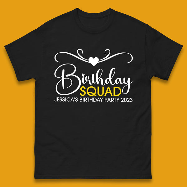 Personalised Birthday Squad Your Name And Birthday Year Funny Birthday Party Mens Tee Top