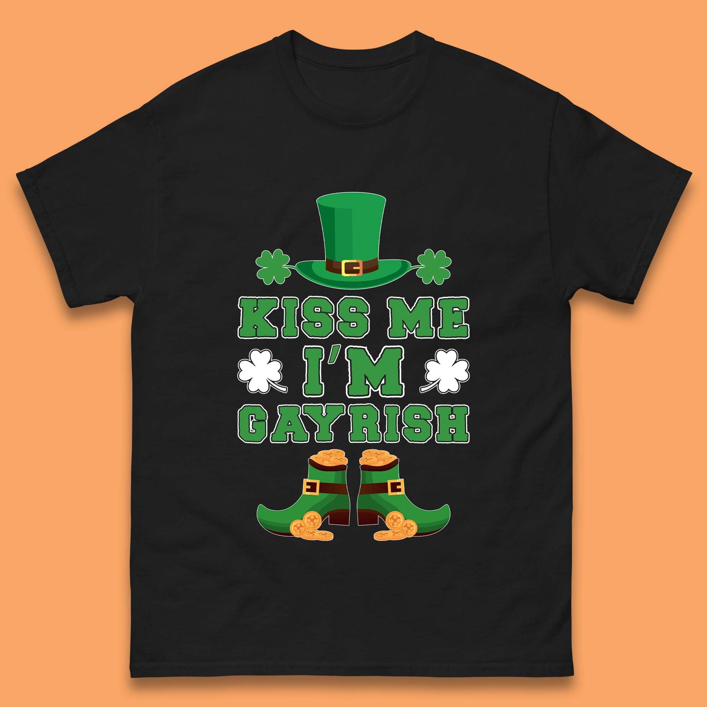 Kiss Me I'm Gayrish Mens T-Shirt
